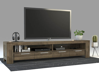 Robosto HiFi-Sideboard 240 cm – Birke Massivholz mit Kabeldurchführungen