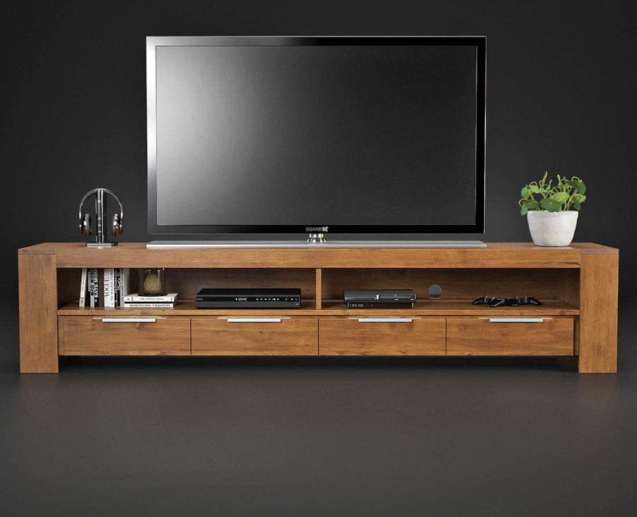 Robosto HiFi-Sideboard 240 cm – Birke Massivholz mit Kabeldurchführungen