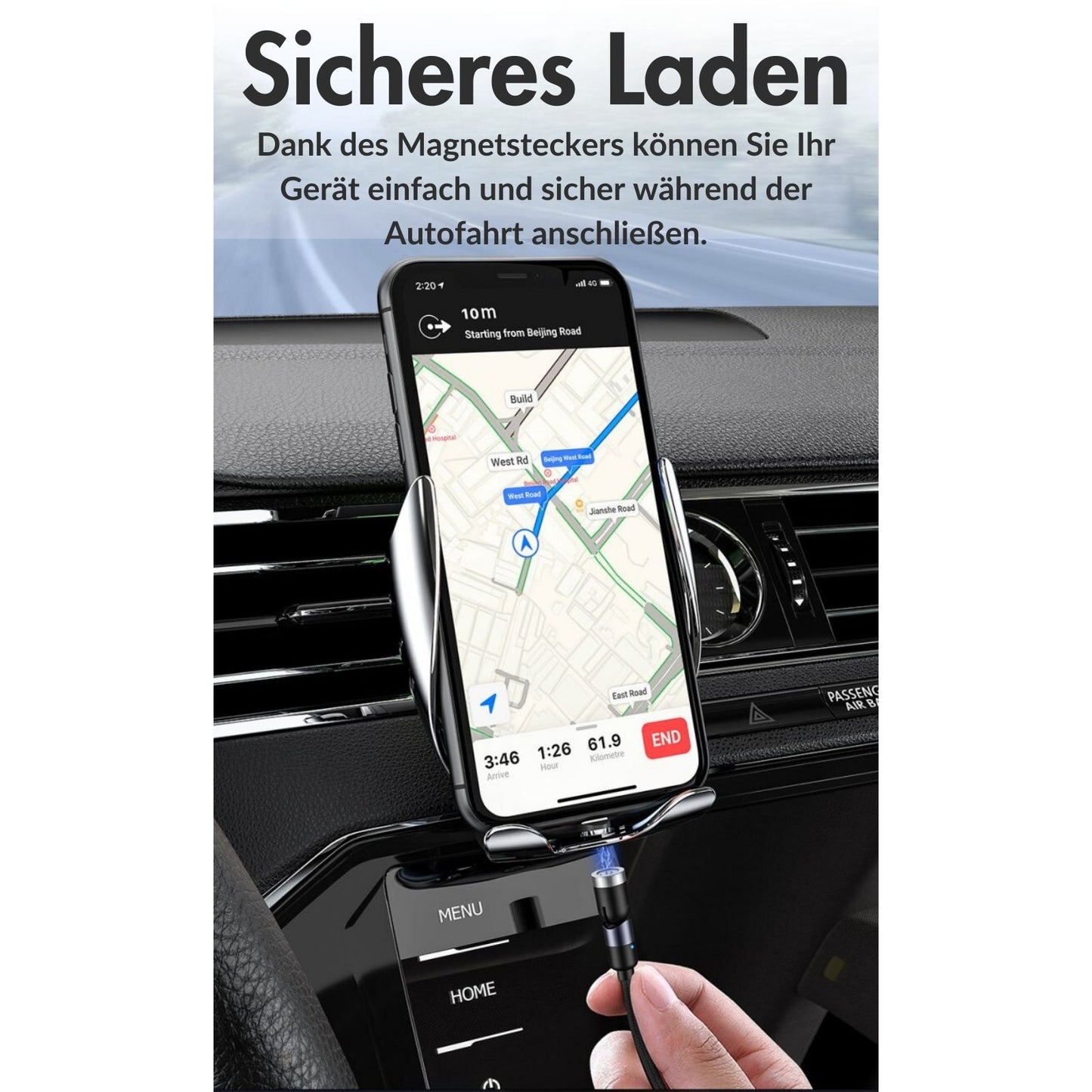 monkeytec 3 in 1 magnetisches ladekabel mit datenubertragung 540 drehbar fur iphone micro usb usb c – Rückansicht – Produktbild von Soundmaxx Online