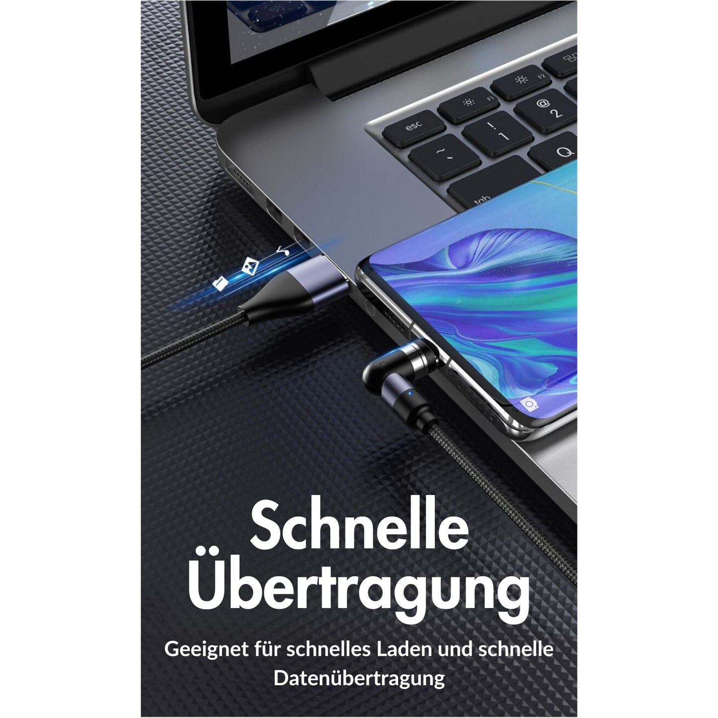 monkeytec 3 in 1 magnetisches ladekabel mit datenubertragung 540 drehbar fur iphone micro usb usb c – Ansicht 6 – Produktbild von Soundmaxx Online