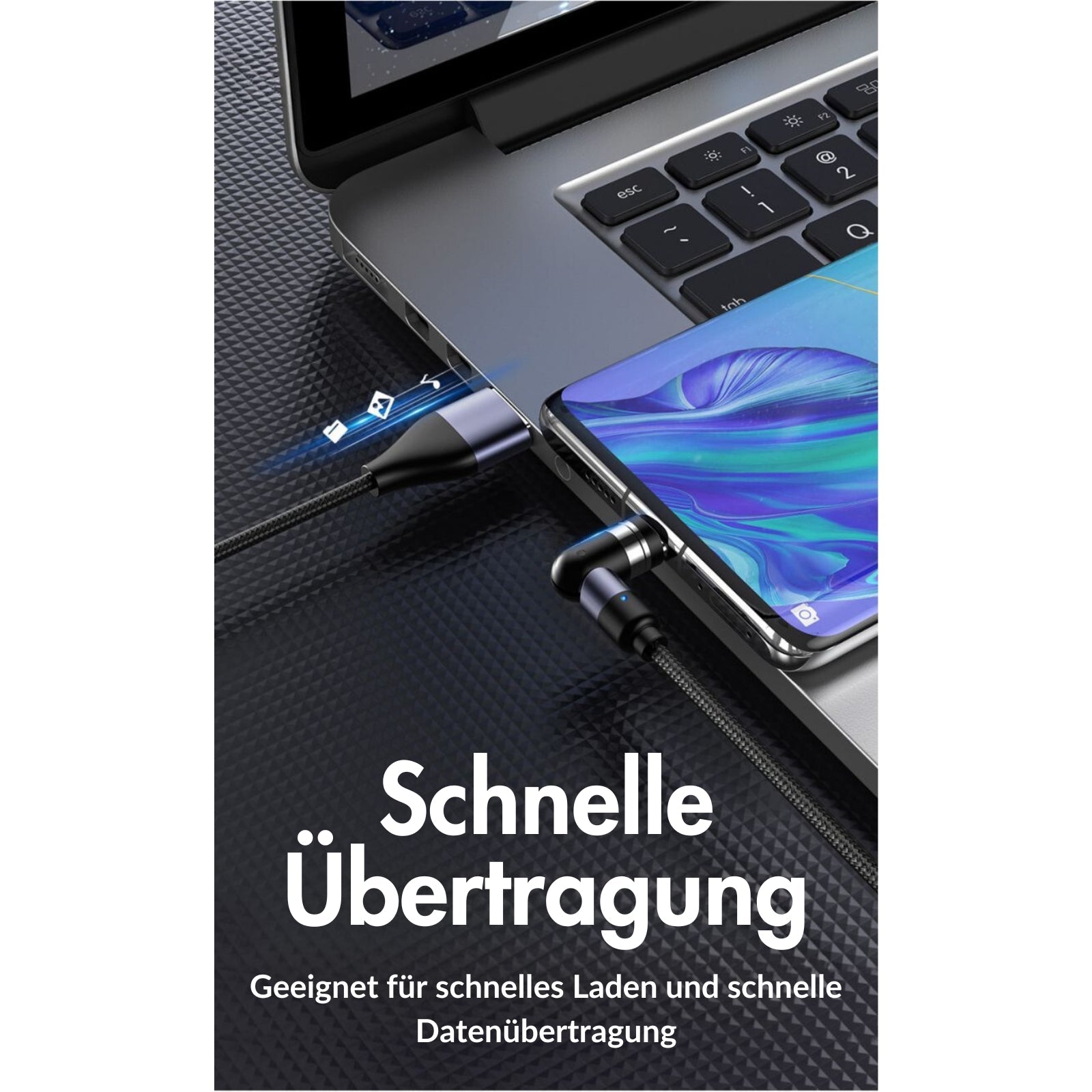 monkeytec 3 in 1 magnetisches ladekabel mit datenubertragung 540 drehbar fur iphone micro usb usb c – Ansicht 6 – Produktbild von Soundmaxx Online