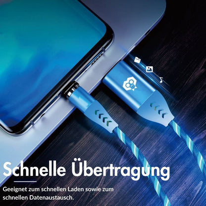 monkeytec 3-in-1 magnetische oplaadkabel met LED-verlichting en gegevensoverdracht voor iPhone, micro USB, USB-C – weergave 6 – productafbeelding van Soundmaxx Online