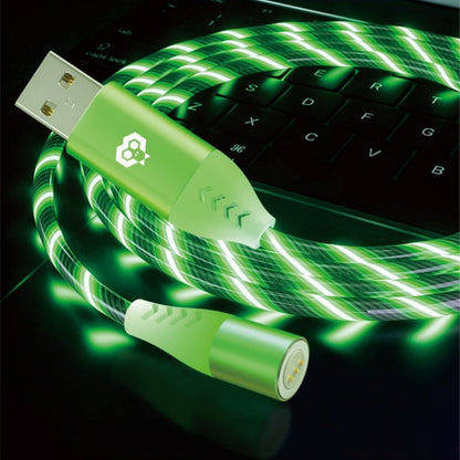 monkeytec 3-in-1 magnetische oplaadkabel met LED-verlichting en gegevensoverdracht voor iPhone micro USB USB-C – zijaanzicht – productafbeelding van Soundmaxx Online