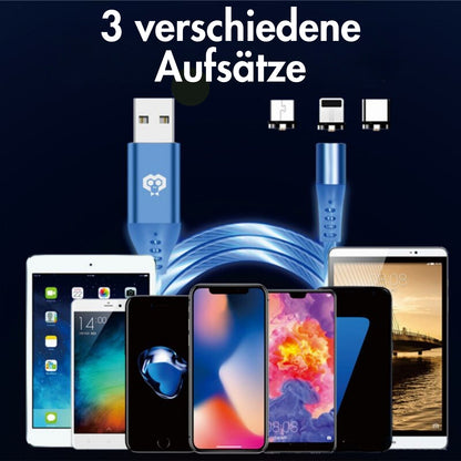 monkeytec 3-in-1 magnetische oplaadkabel met LED-verlichting en gegevensoverdracht voor iPhone, micro USB, USB-C – Ansicht 7 – productafbeelding van Soundmaxx Online