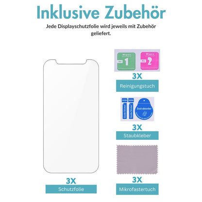 monkeytec 3 stuks panzerglas apple iphone h9 displayschermbeschermer anti-vingerafdruk – Ansicht 11 – productafbeelding van Soundmaxx Online