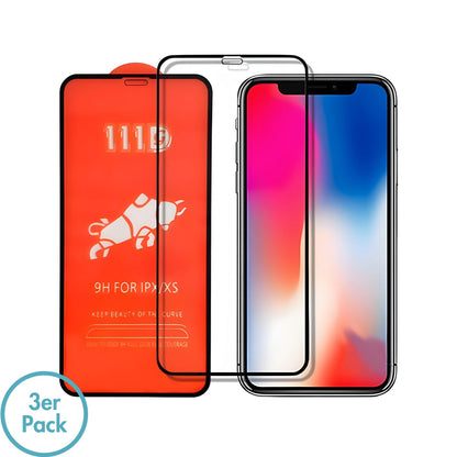 MonkeyTEC 3-delige set gehard glas 9H anti-vingerafdruk kristalhelder Apple iPhone – vooraanzicht – productafbeelding van Soundmaxx Online