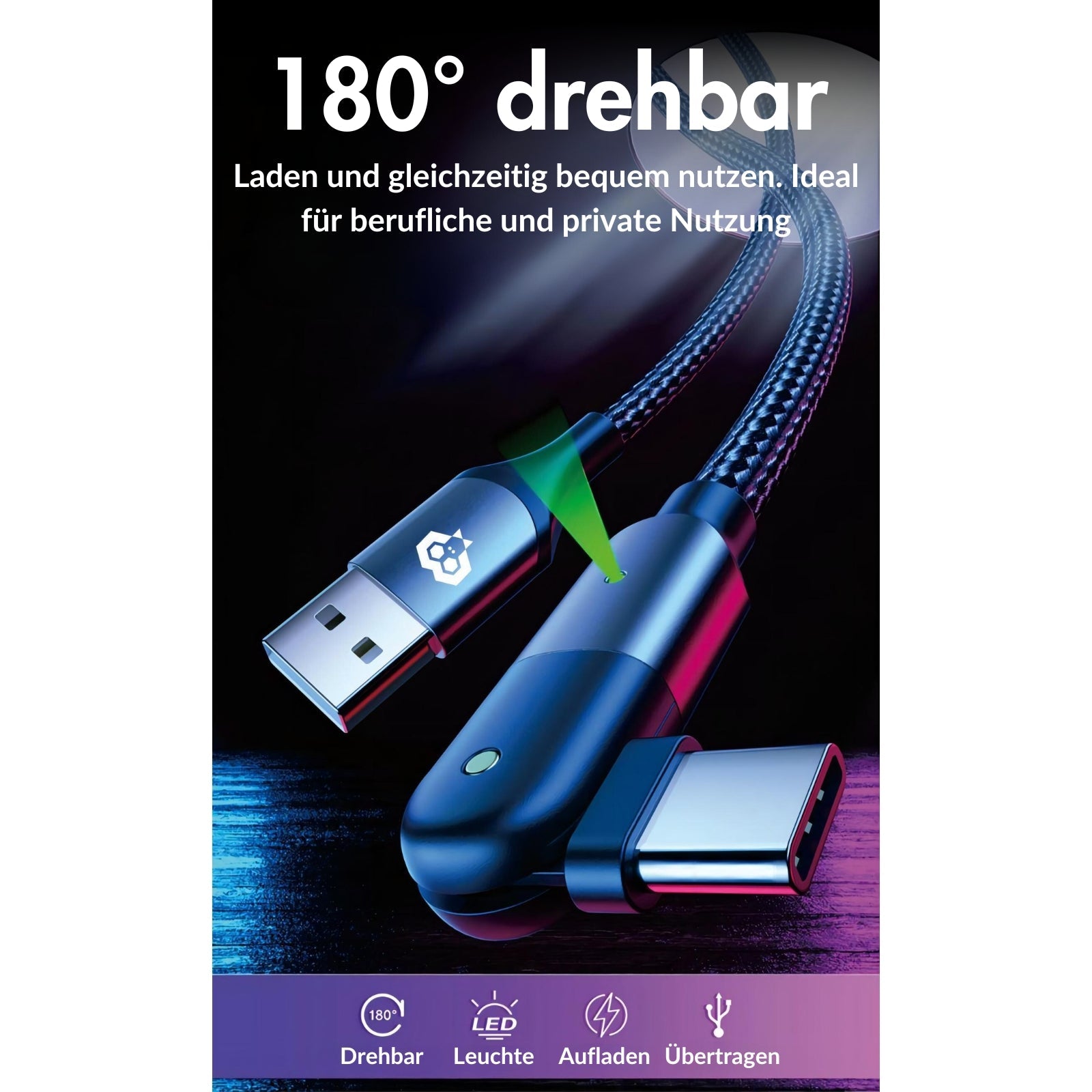 monkeytec usb c auf lightning kabel fur apple iphone mit schnelladefunktion und 180 rotation – Ansicht 5 – Produktbild von Soundmaxx Online