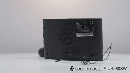 Soundmaster UR580SW Radiowekker met draadloos vibratiekussen voor slechthorenden & diepe slapers Dimbaar display Reservevoeding FM-radio USB