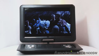 Soundmaster PDB1600SW draagbare DVD-speler met DVB-T2 HD-tuner en 15,4" TFT-scherm incl. 300 spellen