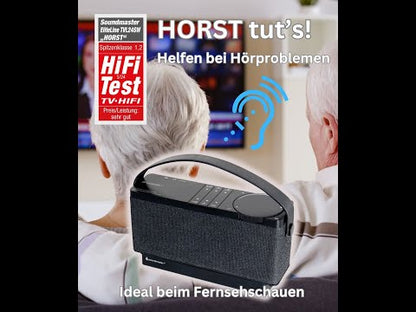 Soundmaster HORST TVL24SW – TV-Lautsprecher mit Sprach-Dialogverstärker, kabelloser Übertragung, Bluetooth-Streaming und unabhängiger Lautstärkeregelung