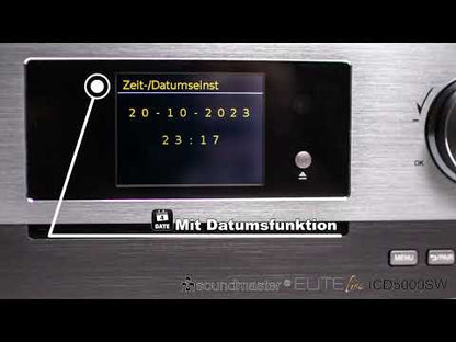 Soundmaster EliteLine ICD5000SW stereo system Internet radio CD player WLAN DAB+ FM radio USB AUX optical input Undok app control Spotify 2 x 50 watts RMS