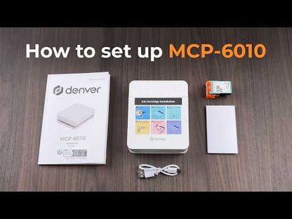DENVER MCP-6010 mobiele kleurenprinter met Bluetooth, app-bediening, accu en veelzijdige printmedia