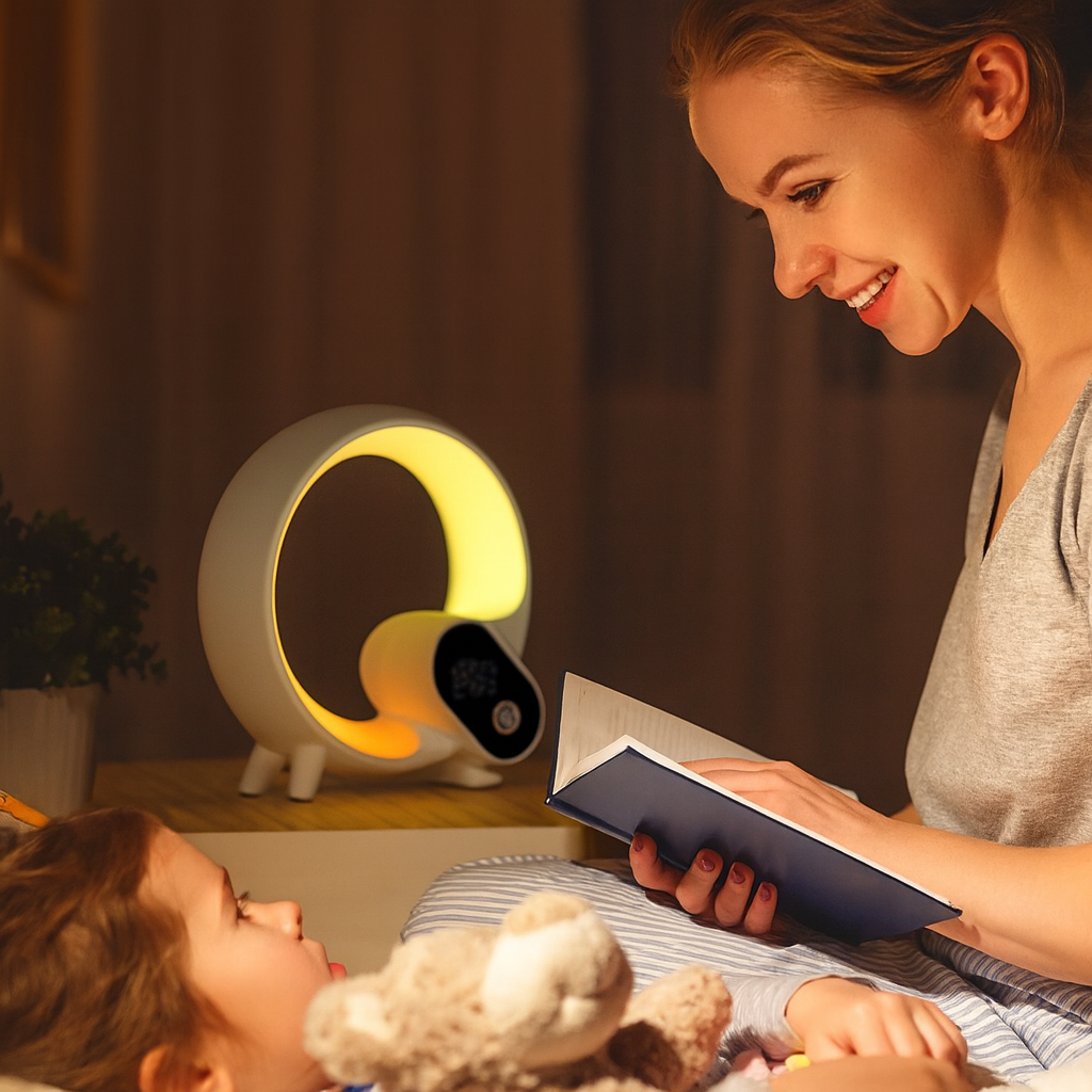 q light smart wecker bluetooth rgb ambient licht – Seitenansicht – Produktbild von Soundmaxx Online