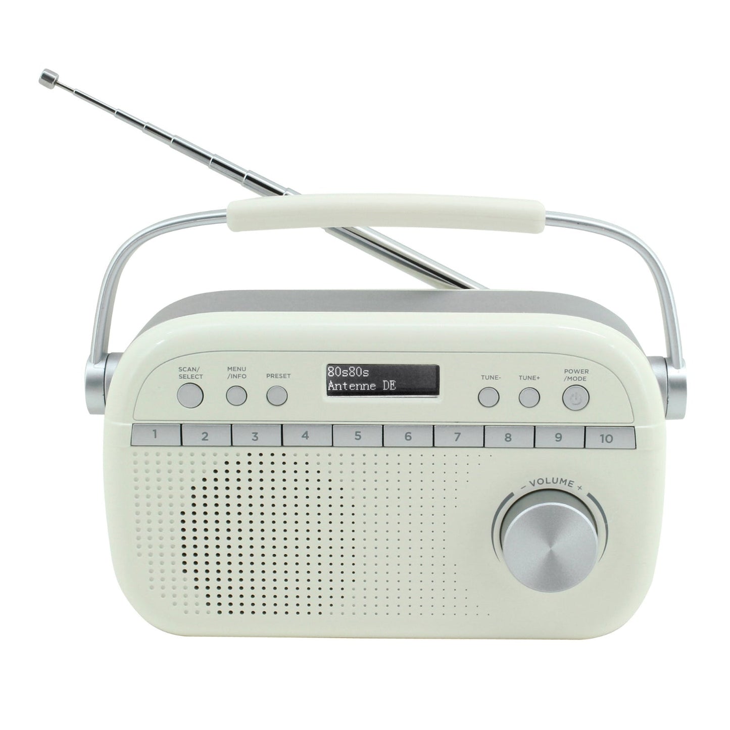 Soundmaster DAB280BE tragbares Digitalradio DAB+ UKW-RDS Kopfhörerbuchse Retro – Frontansicht – Produktbild von Soundmaxx Online