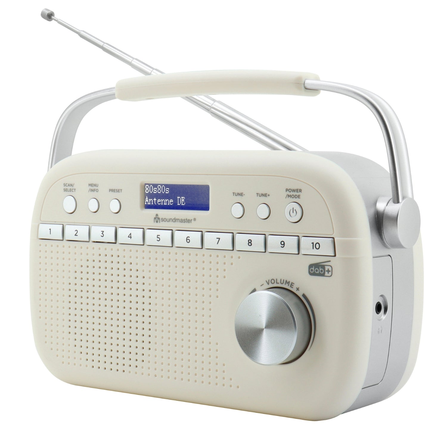 soundmaster dab280be tragbares dab und ukw rds digitalradio mit kopfhorerbuchse retro design – Detailaufnahme – Produktbild von Soundmaxx Online