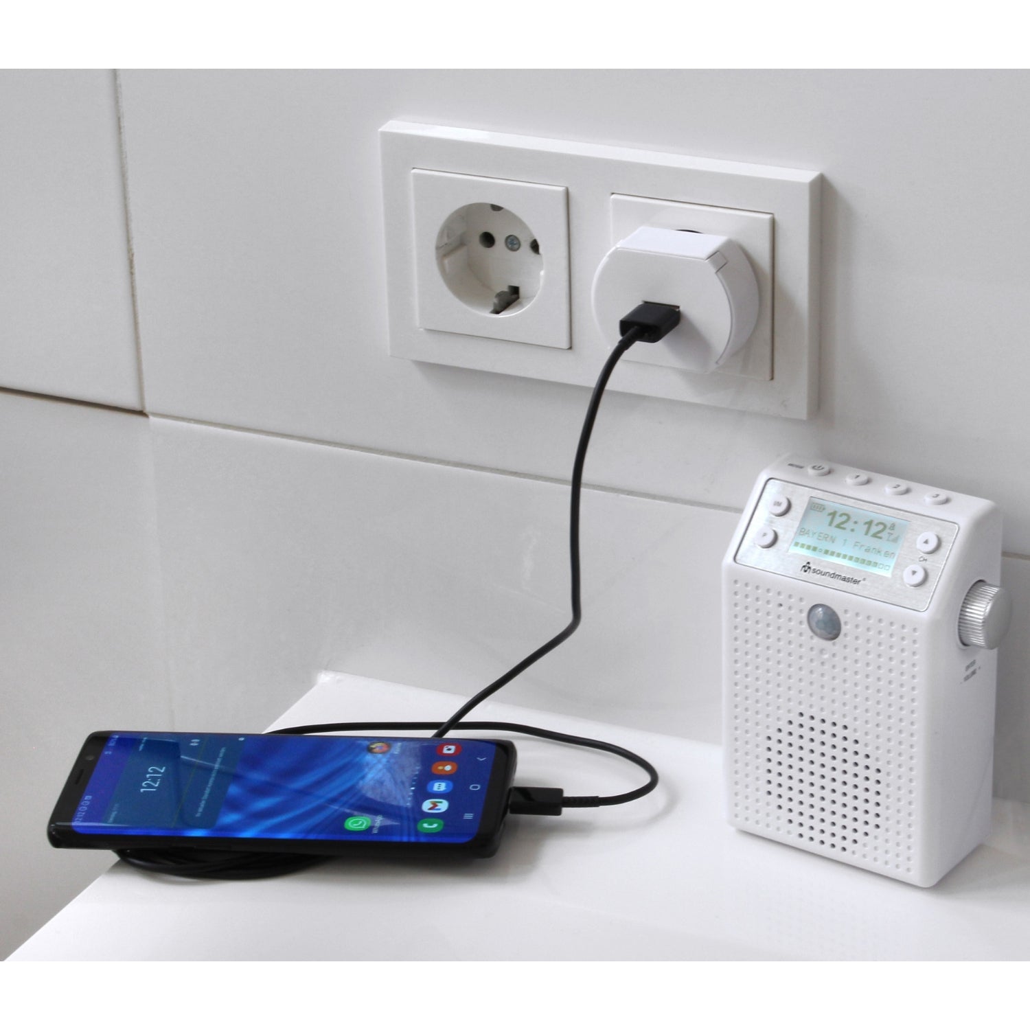 Soundmaster DAB60WE Steckdosenradio Bewegungsmelder