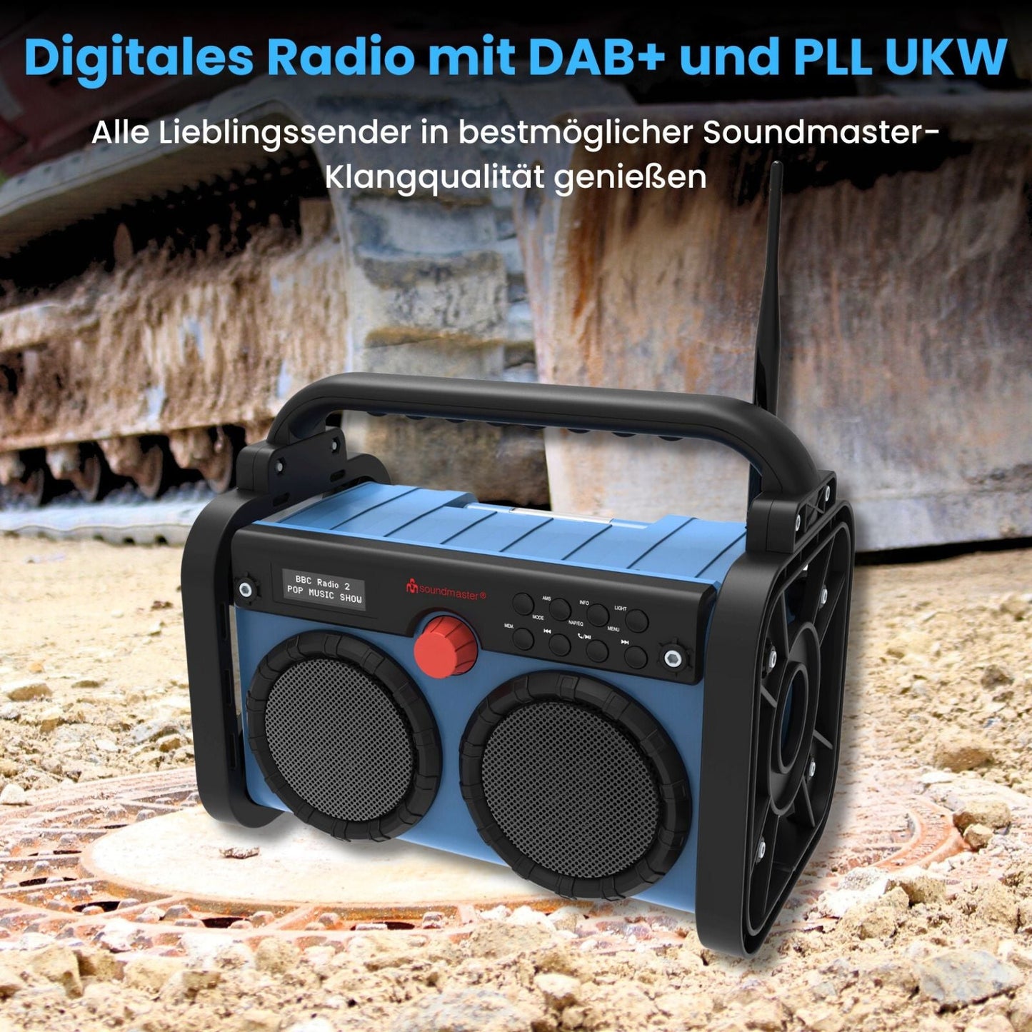 Soundmaster DAB85BL Stereo Baustellenradio Gartenradio