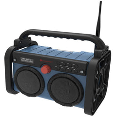 Soundmaster DAB85BL Stereo Baustellenradio Gartenradio Digitalradio Outdoorradio DAB+ UKW-RDS Bluetooth Akku IP44 staub- und spritzwassergeschützt