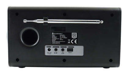 soundmaster dab900 digitalradio mit dab ukw fm bluetooth wecker – Rückansicht – Produktbild von Soundmaxx Online