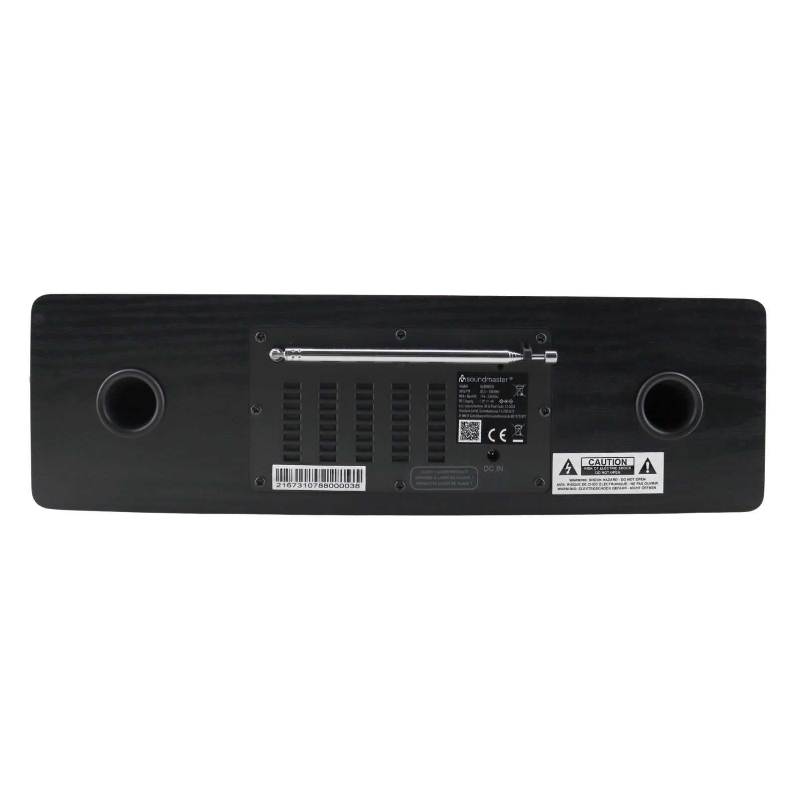 soundmaster dab980sw stereo kompaktanlage dab ukw cd mp3 usb bluetooth mit weck horbuchfunktion – Rückansicht – Produktbild von Soundmaxx Online