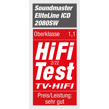 soundmaster eliteline icd2080we internetradio compacte installatie cd-speler wlan bluetooth dab fm-radio spotify connect undok app-besturing – zijaanzicht – productafbeelding van Soundmaxx Online