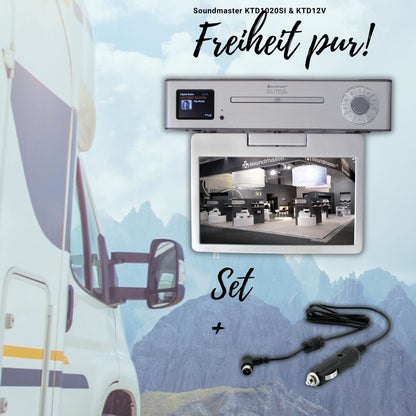 Soundmaster EliteLine KTD1020SI Wohnmobil KFZ Set mit KTD12V Autoadapter Vorteilsset – Frontansicht – Produktbild von Soundmaxx Online