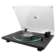 Soundmaster EliteLine PL860SW – Vollautomatischer Plattenspieler mit audio-technica Tonabnehmer, Bluetooth-Sendefunktion, Aluminiumteller & LED-Beleuchtung