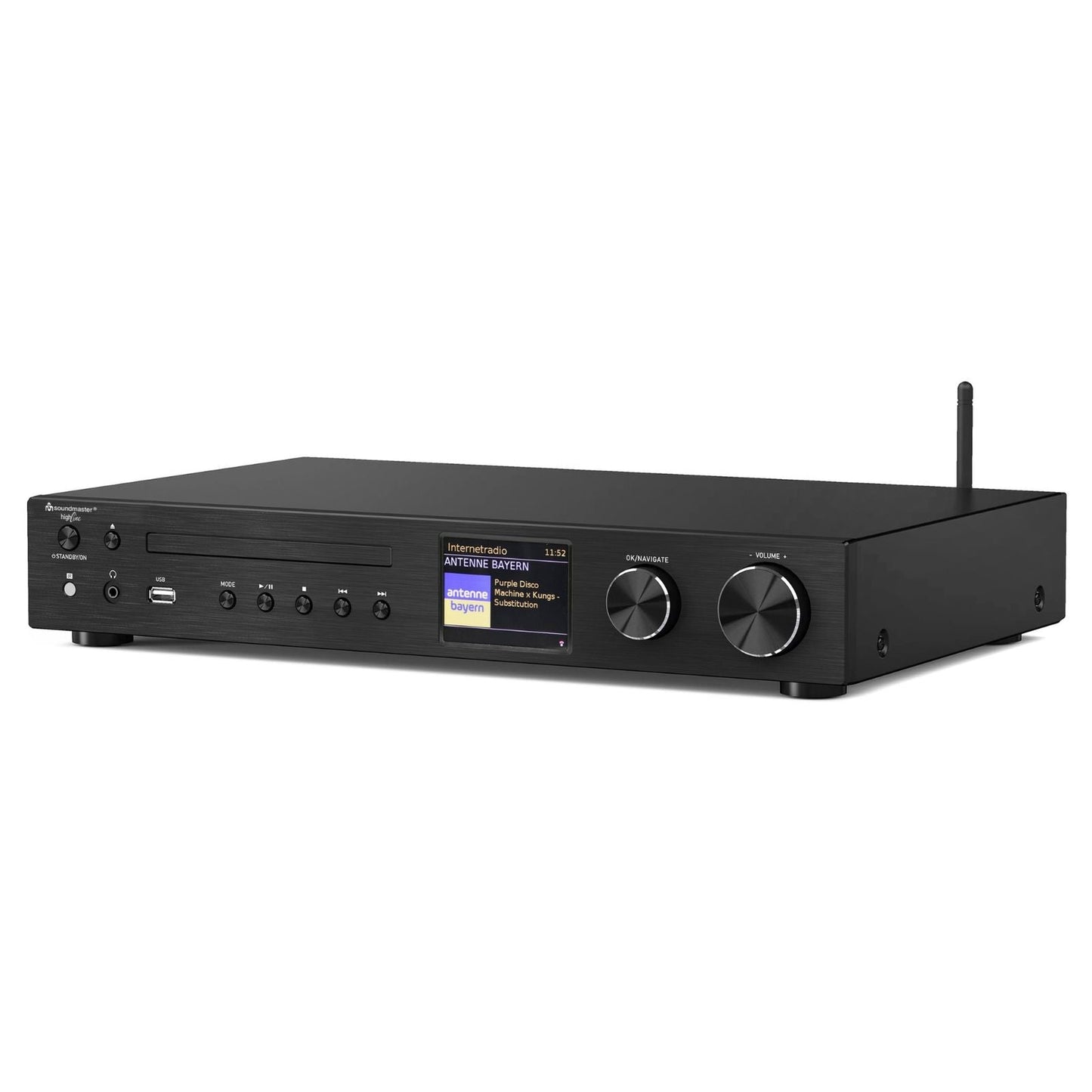 Soundmaster HighLine ICD4350SW Netzwerkplayer Audio System Internetradio WLAN & LAN DAB+ CD-Player USB MP3 App-Steuerung RCA Optischer Eingang TV – Frontansicht – Produktbild von Soundmaxx Online