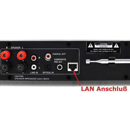 soundmaster icd4350sw hifi stereoanlage audio system internetradio wlan 2 4 5ghz lan anschluss dab cd player usb mp3 app steuerung rca optischer eingang tv – Ansicht 7 – Produktbild von Soundmaxx Online
