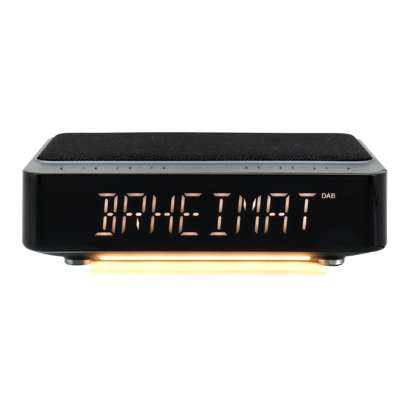 UR250AN Radiowecker von Soundmaster mit gepolsterter Ladefläche, LED Nachtlicht, Sleep-Timer und dimmbarer Anzeige.