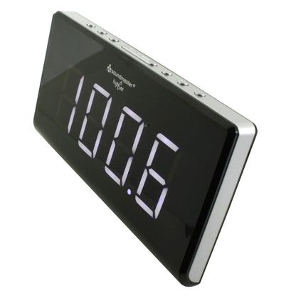 soundmaster ur8400 jumbo led alarm ukw pll uhrenradio mit 2 weckzeiten und dimmbaren display – Detailaufnahme – Produktbild von Soundmaxx Online