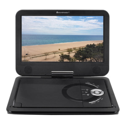 soundmaster pdb1910sw draagbare dvd-speler met dvb t2 hd tuner en 10,1 inch tft-scherm inclusief 300 spellen – detailopname – productafbeelding van Soundmaxx Online