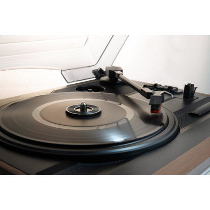 soundmaster pl186h plattenspieler radio eingebaute lautsprecher kopfhorerbuchse retro nostalgie – Detailaufnahme – Produktbild von Soundmaxx Online