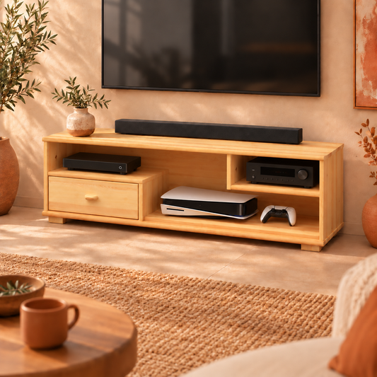 Vanessa TV-Schrank Bio Kiefer Massivholz mit 1-Schublade